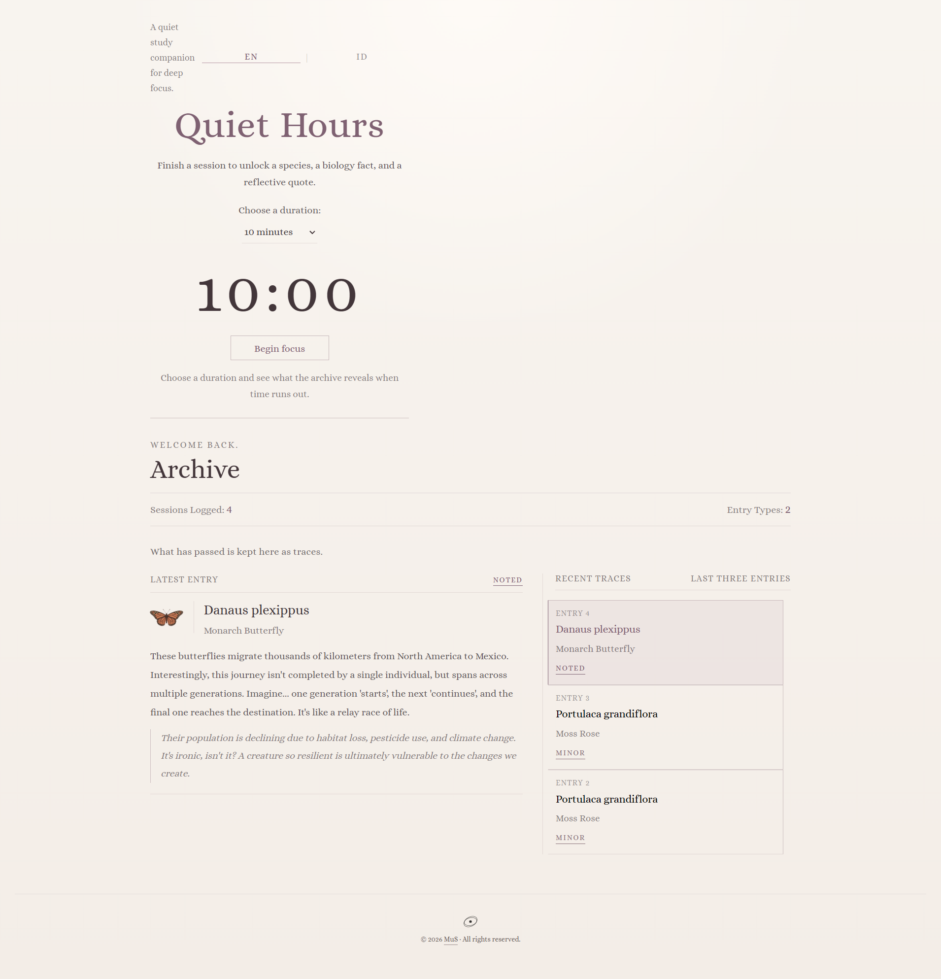Quiet Hours Interface Preview